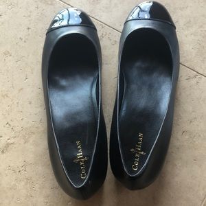 Cole Haan Black Wedge with Patent Accent